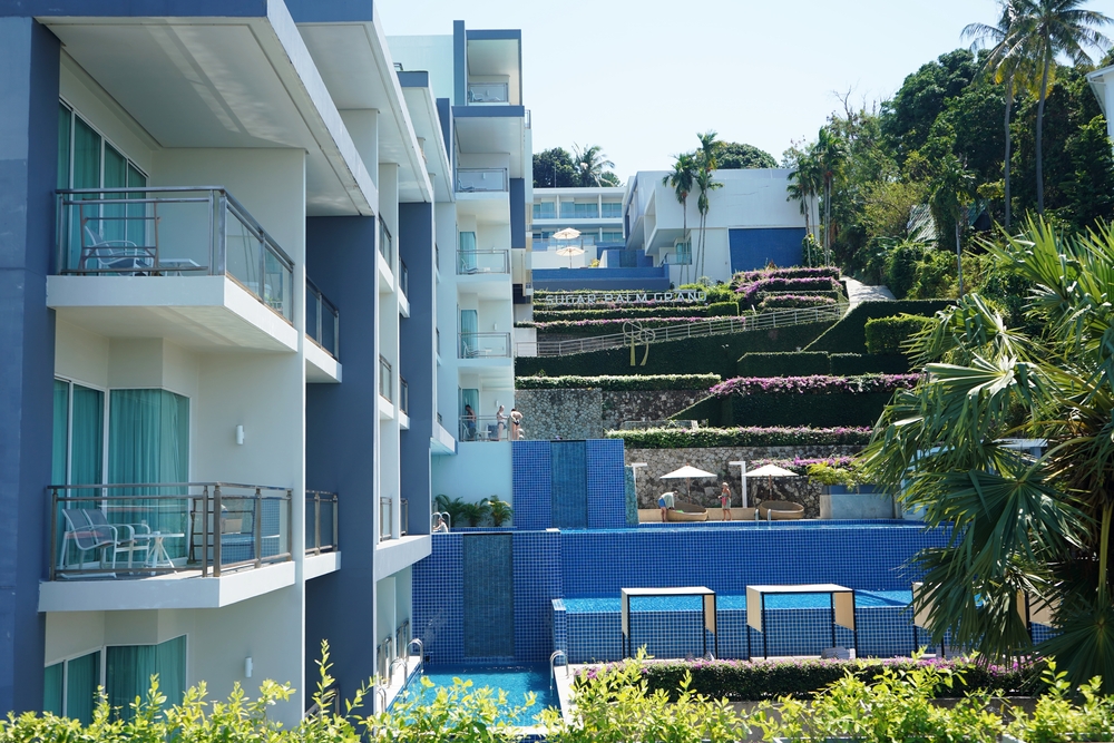 Luxurious hotel room with a view